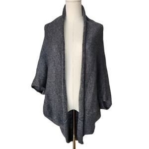 Zara grey knit Shawl Batwing shrug sweater - Size Medium